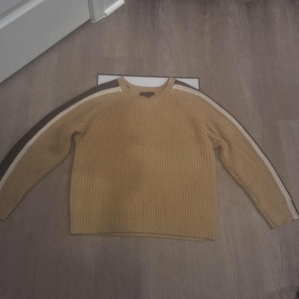 Sanctuary Golden and Cream Crew Neck Sweater